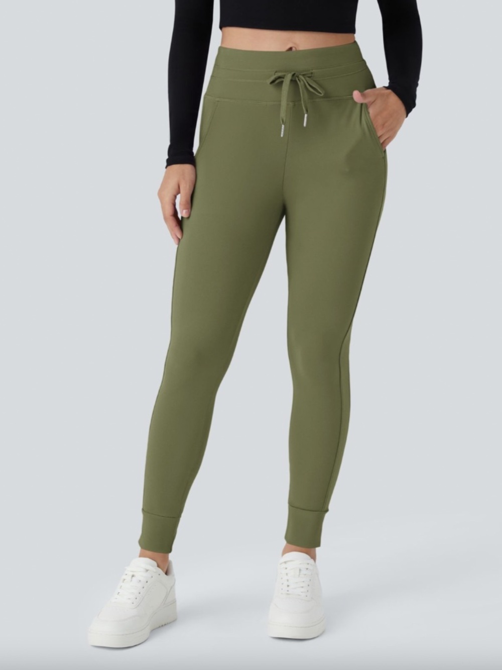 Halara SoftlyZero™ Plush High Waisted Drawstring Pocket Jogger - Green